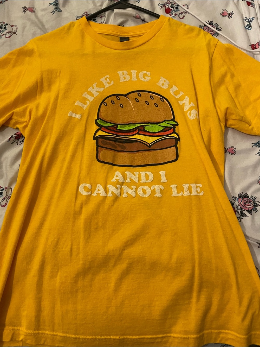 Tultex Yellow Kids Tee with Burger Graphic & Slogan